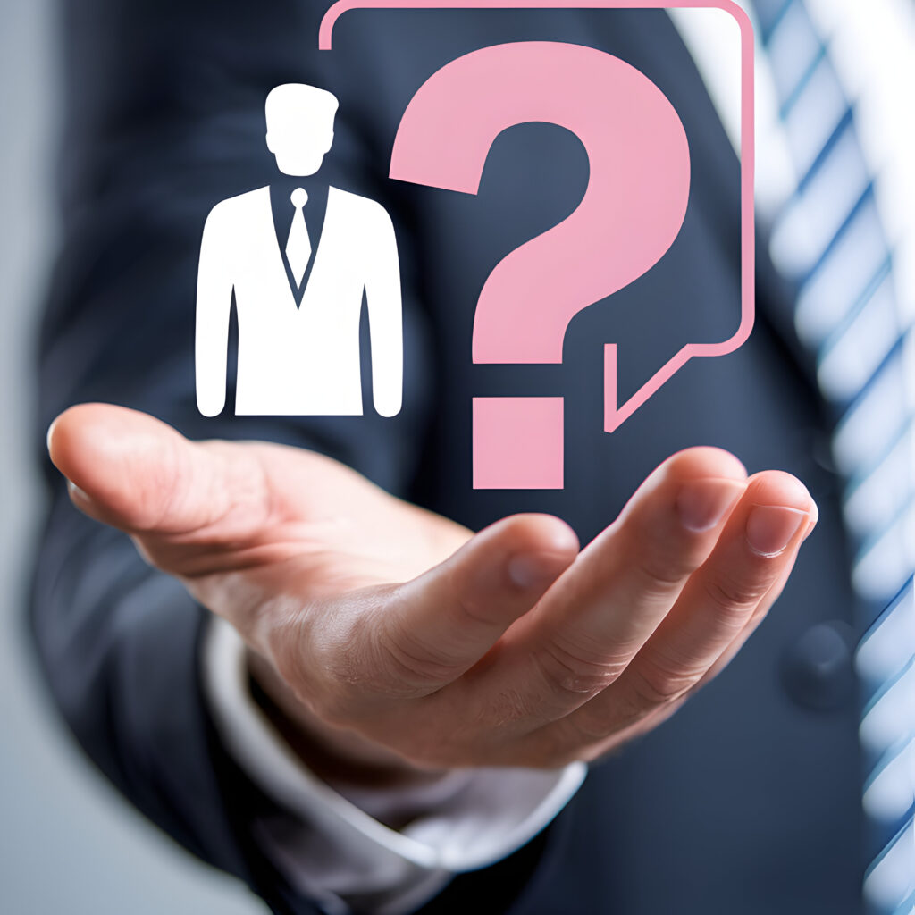 hand-extended-with-suit-graphic-pink-question-mark-bubble-blurred-background-mobile-wallpaper